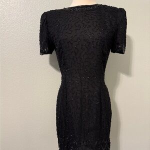 Stenay Elegant Black Beaded Mini Dress‎